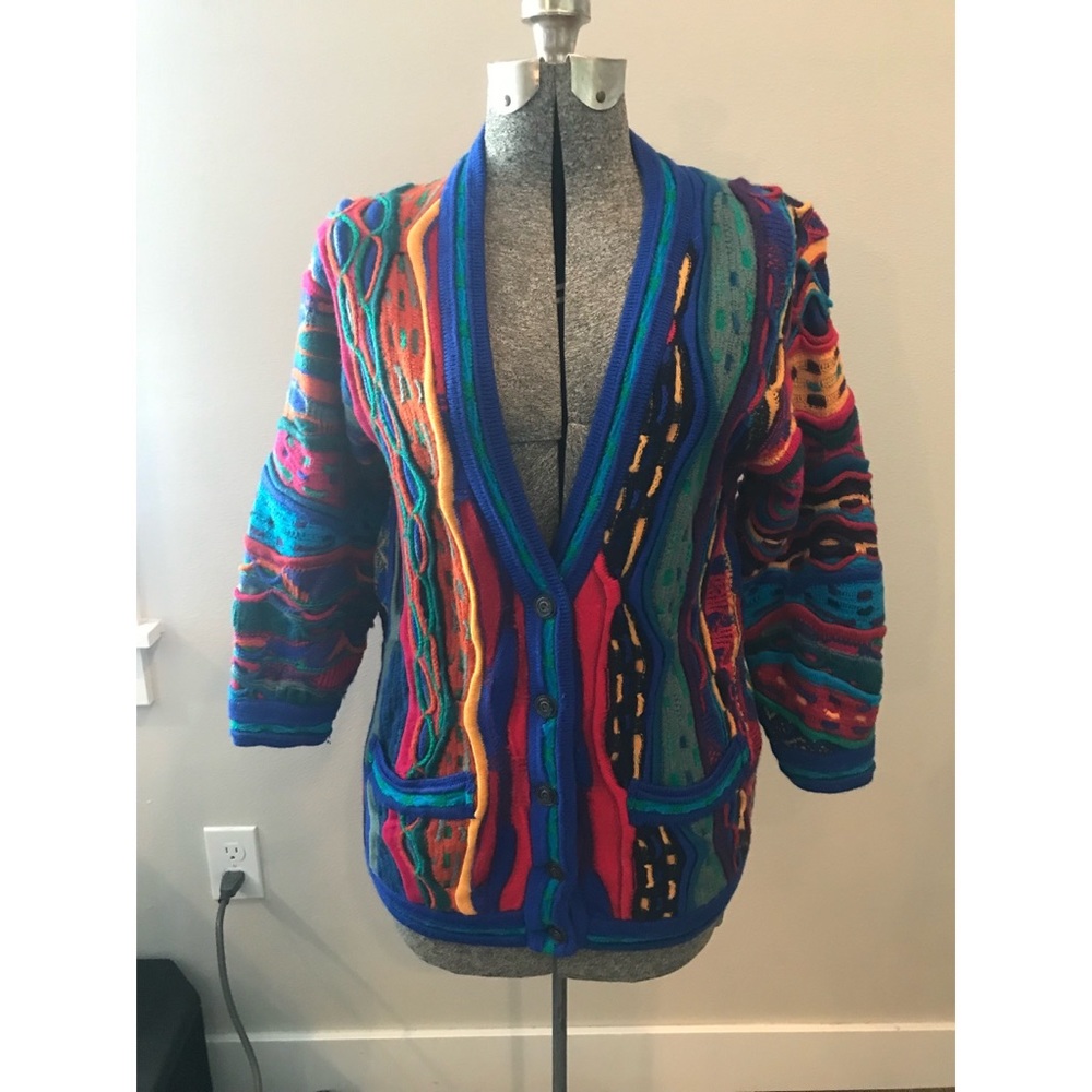 AUTHENTIC 90s WOOL COOGI SWEATER CARDIGAN SIZE SMALL MADE IN AUSTRALIA
